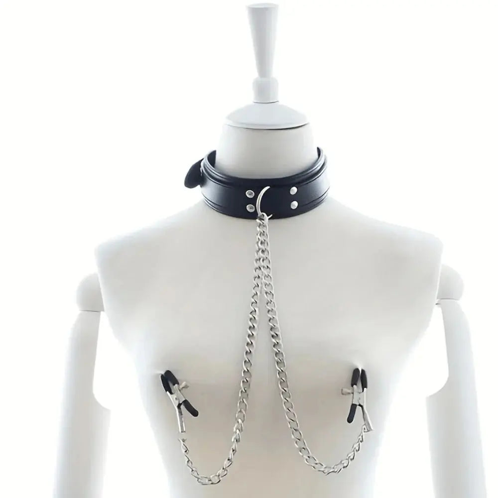 Collar with Nipple Clamps Lacy0301