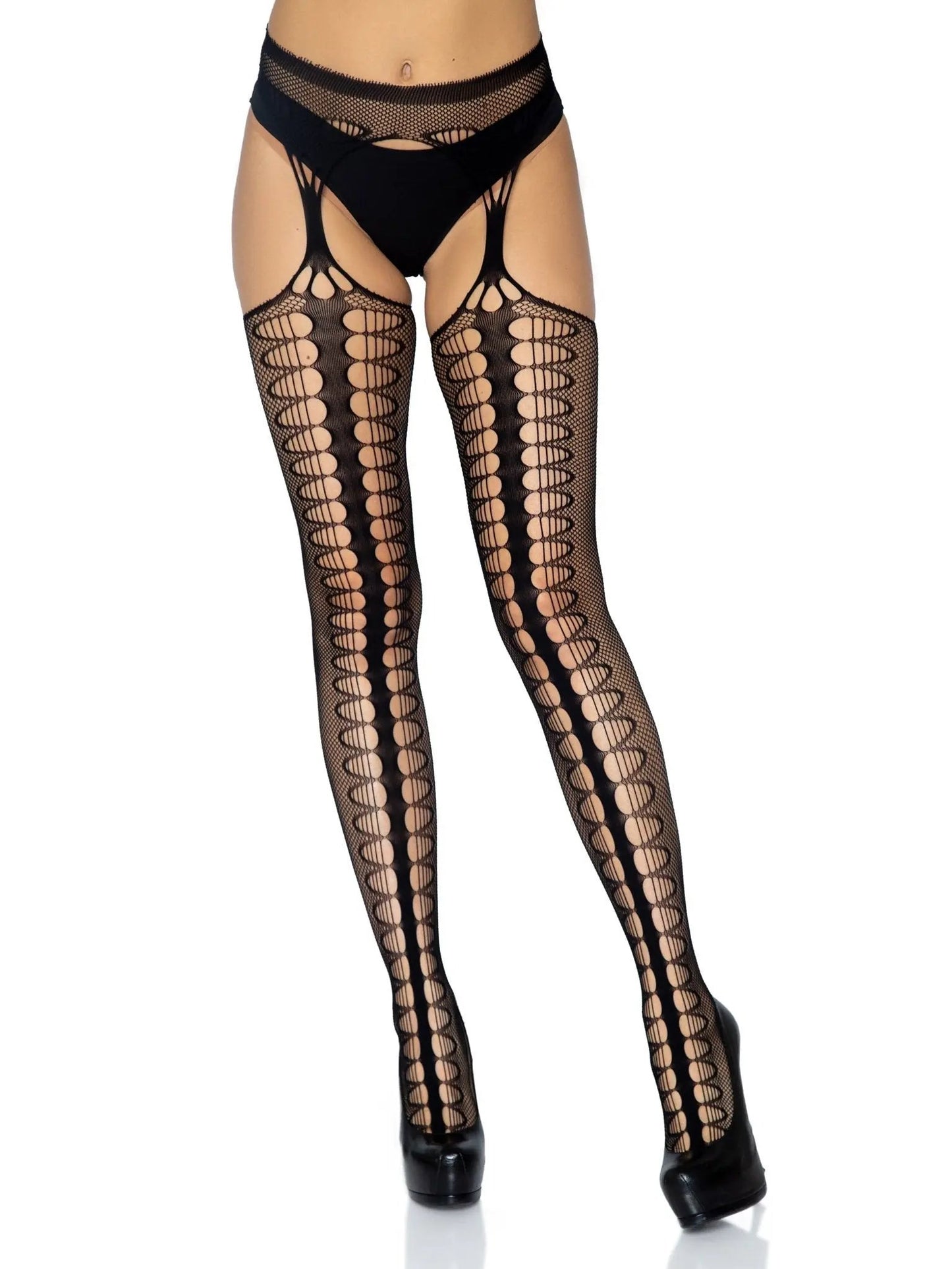 LacyNighty™ Scale Net Suspender Hose Leg Avenue Hosiery