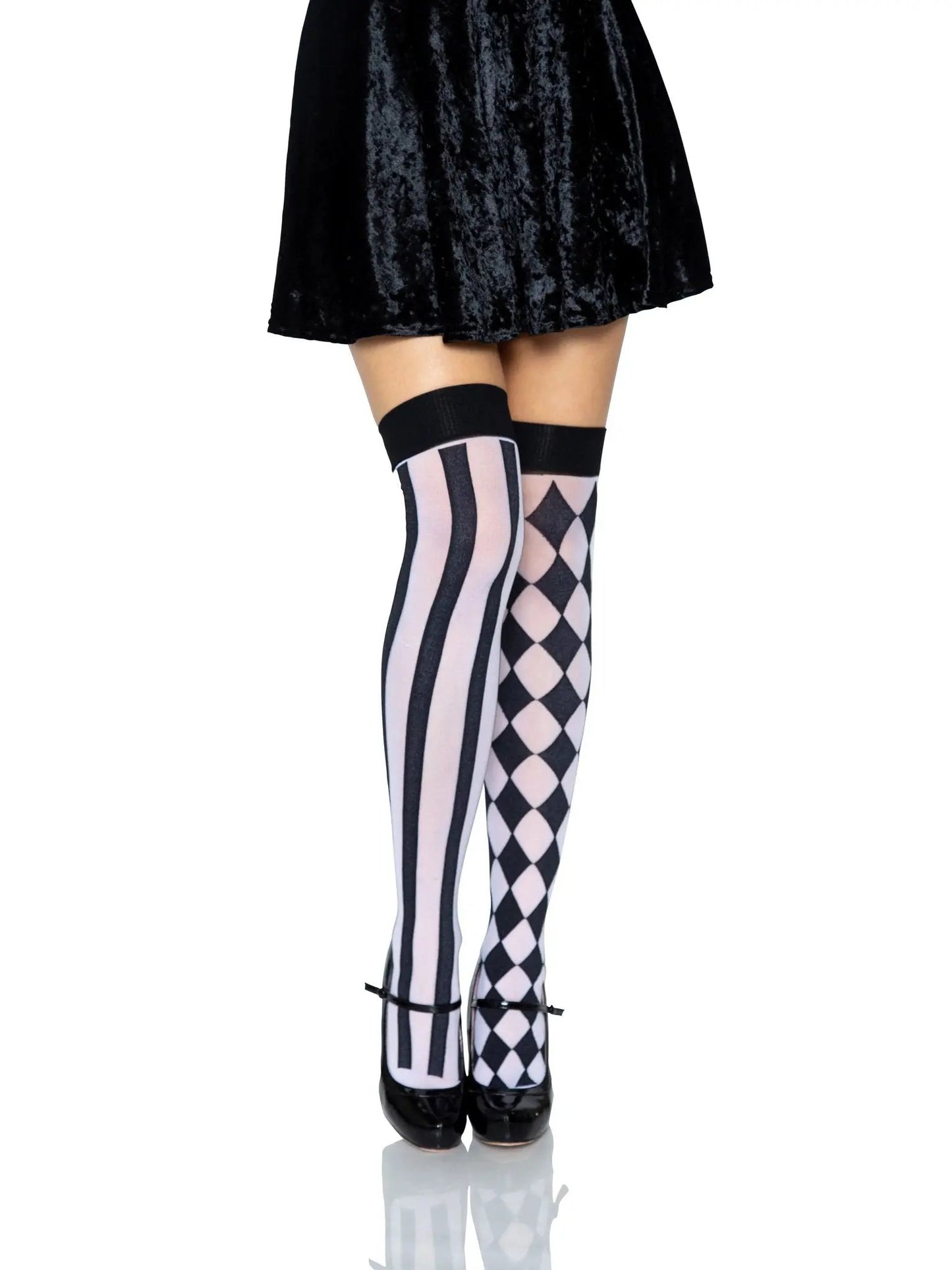 LacyNighty™ Harlequin Thigh Highs Leg Avenue Hosiery