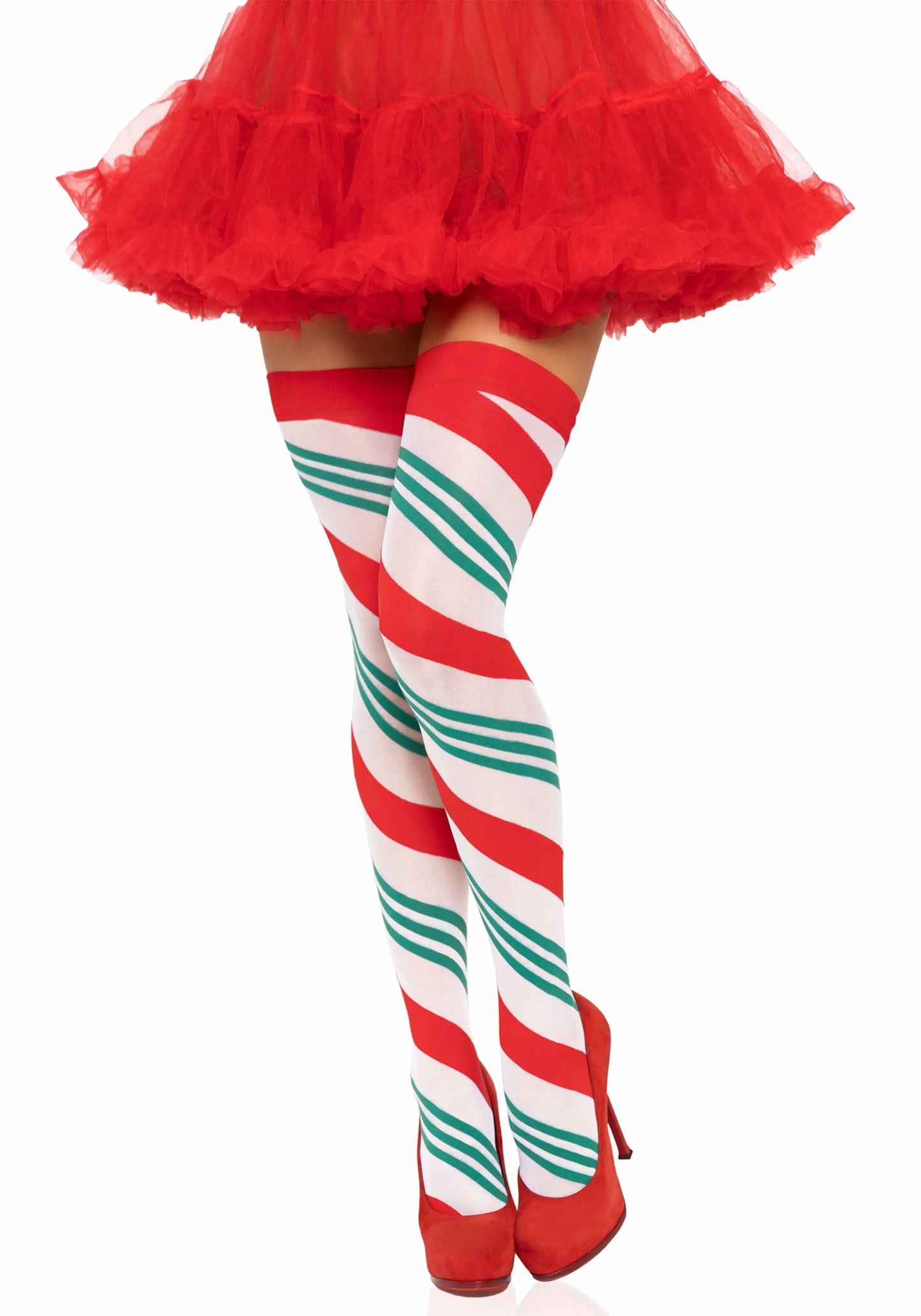 LacyNighty™ Holiday Ribbon Thigh Highs legavenue.eu