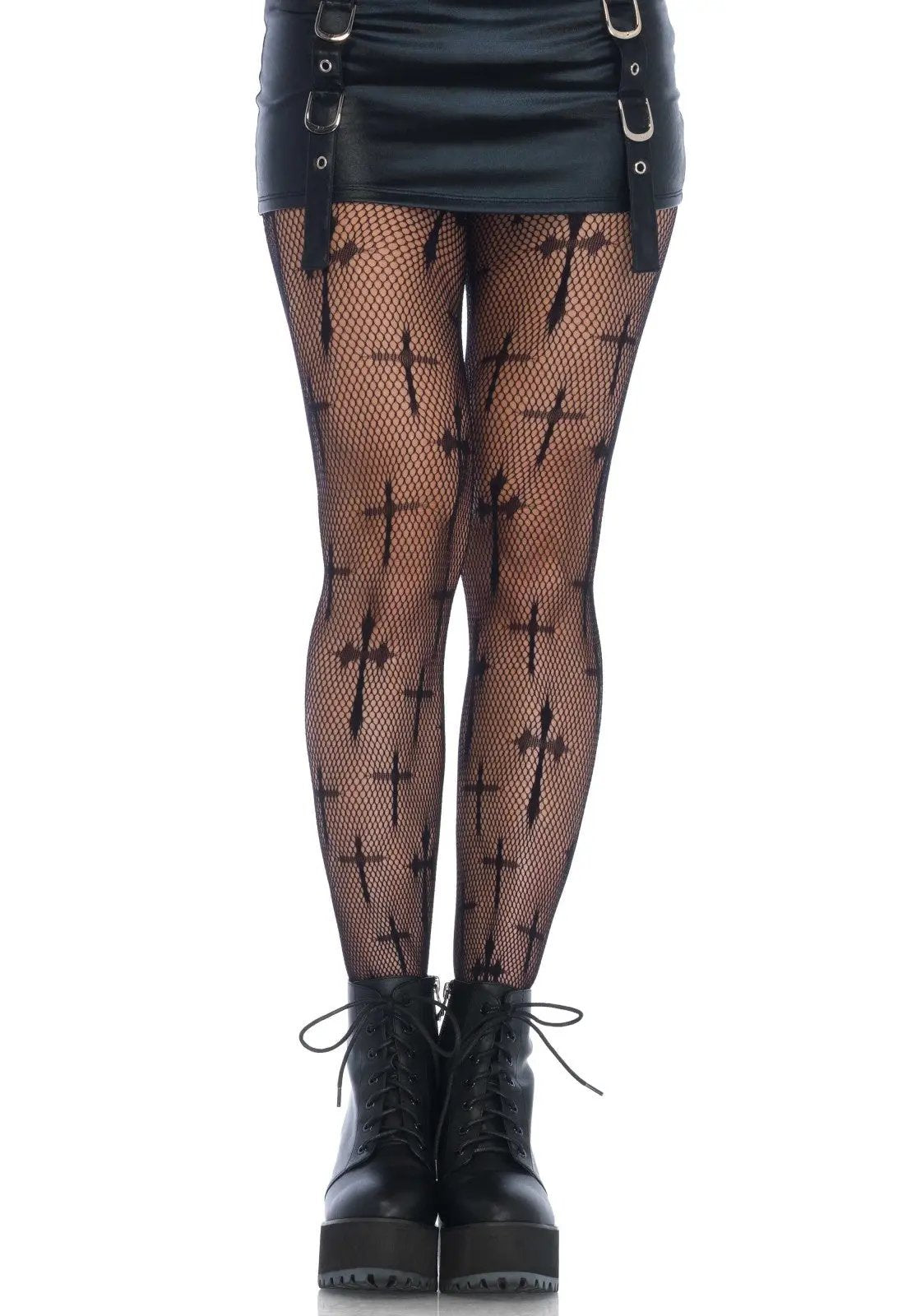 LacyNighty™ Plus Cross Net Pantyhose Leg Avenue Hosiery