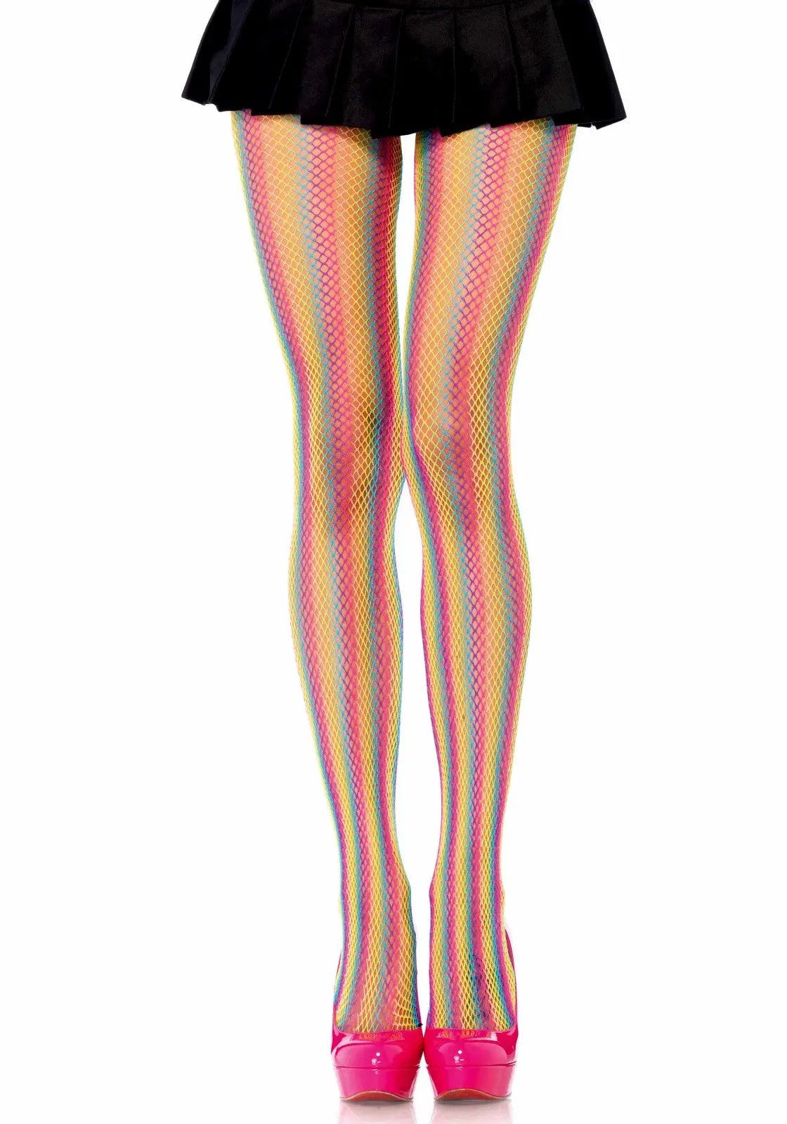 LacyNighty™ Rainbow Fishnet Pantyhose Leg Avenue Hosiery
