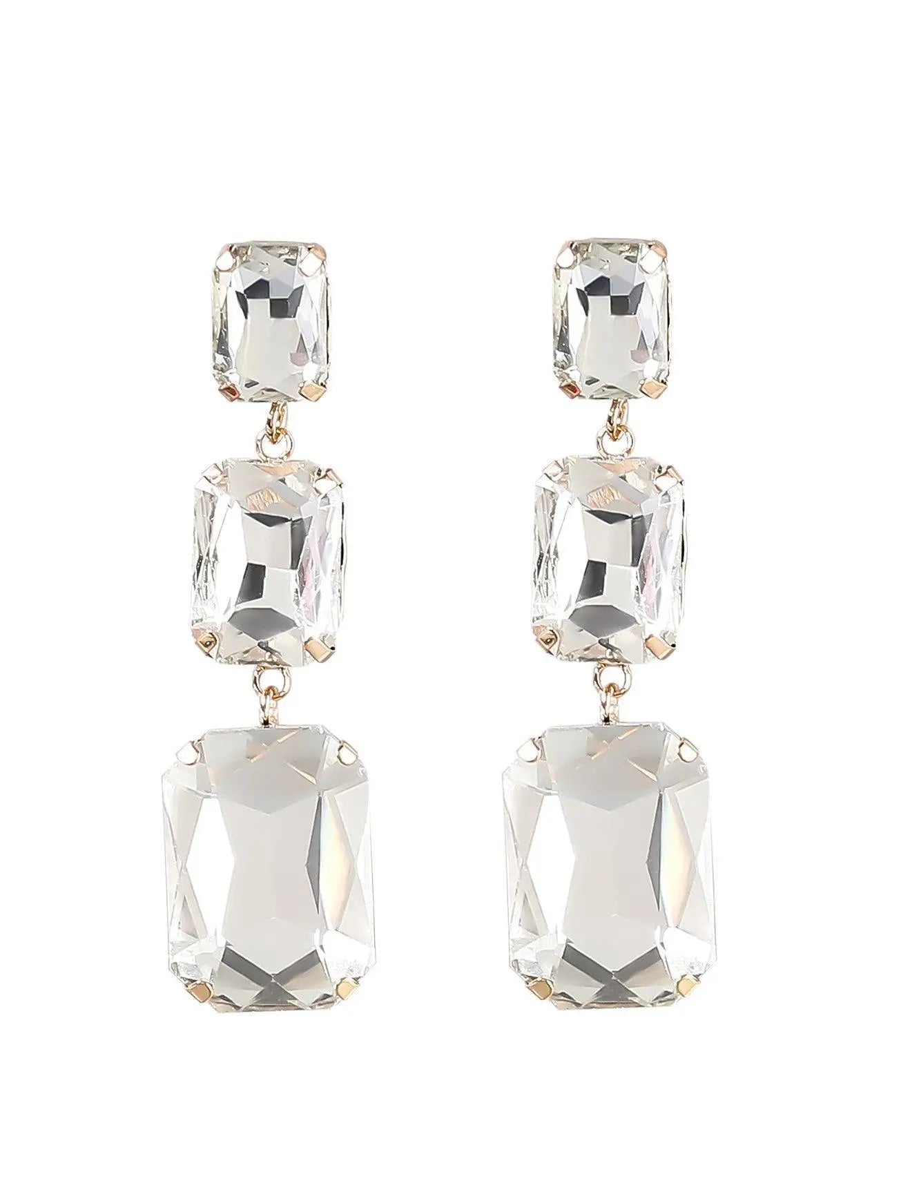 Alcott Crystal Gem Drap Earrings Mew Mews Fashion Earrings