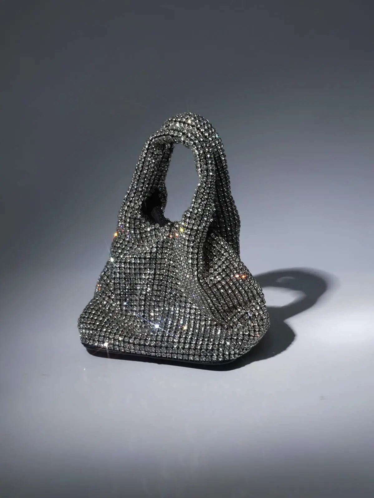 Bellatrix Crystal Bucket Bag In Silver Mew Mews Fashion Bags