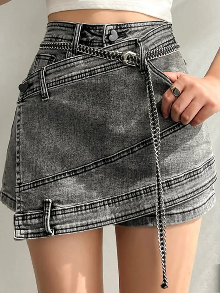 Denim Irregular Skirt Lacy0301 team Home