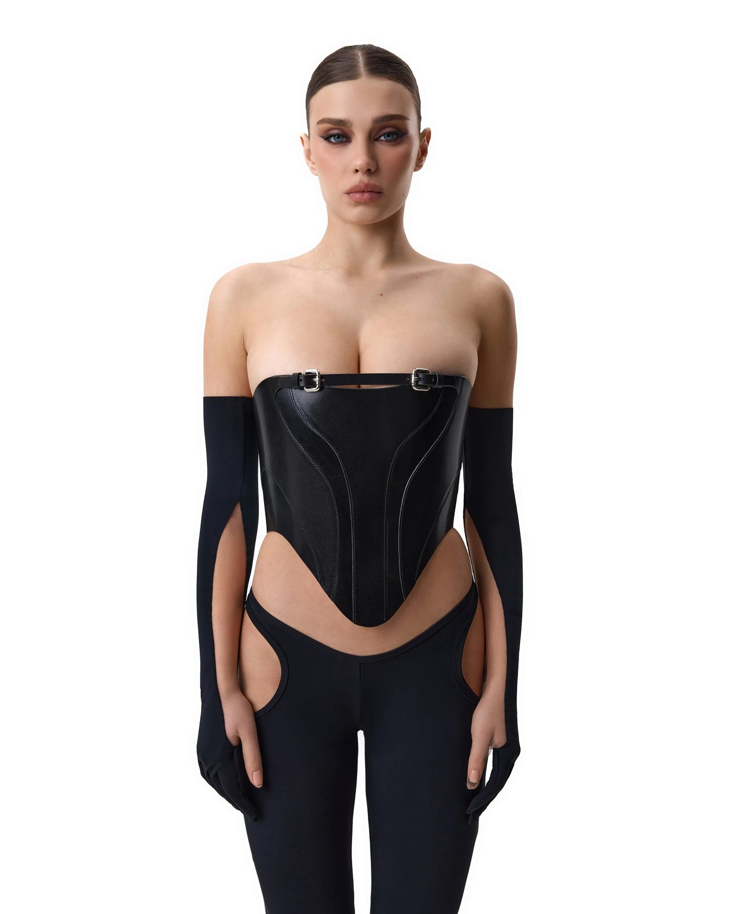 LacyNighty™ Corset Leather Black LacyNighty lingerie