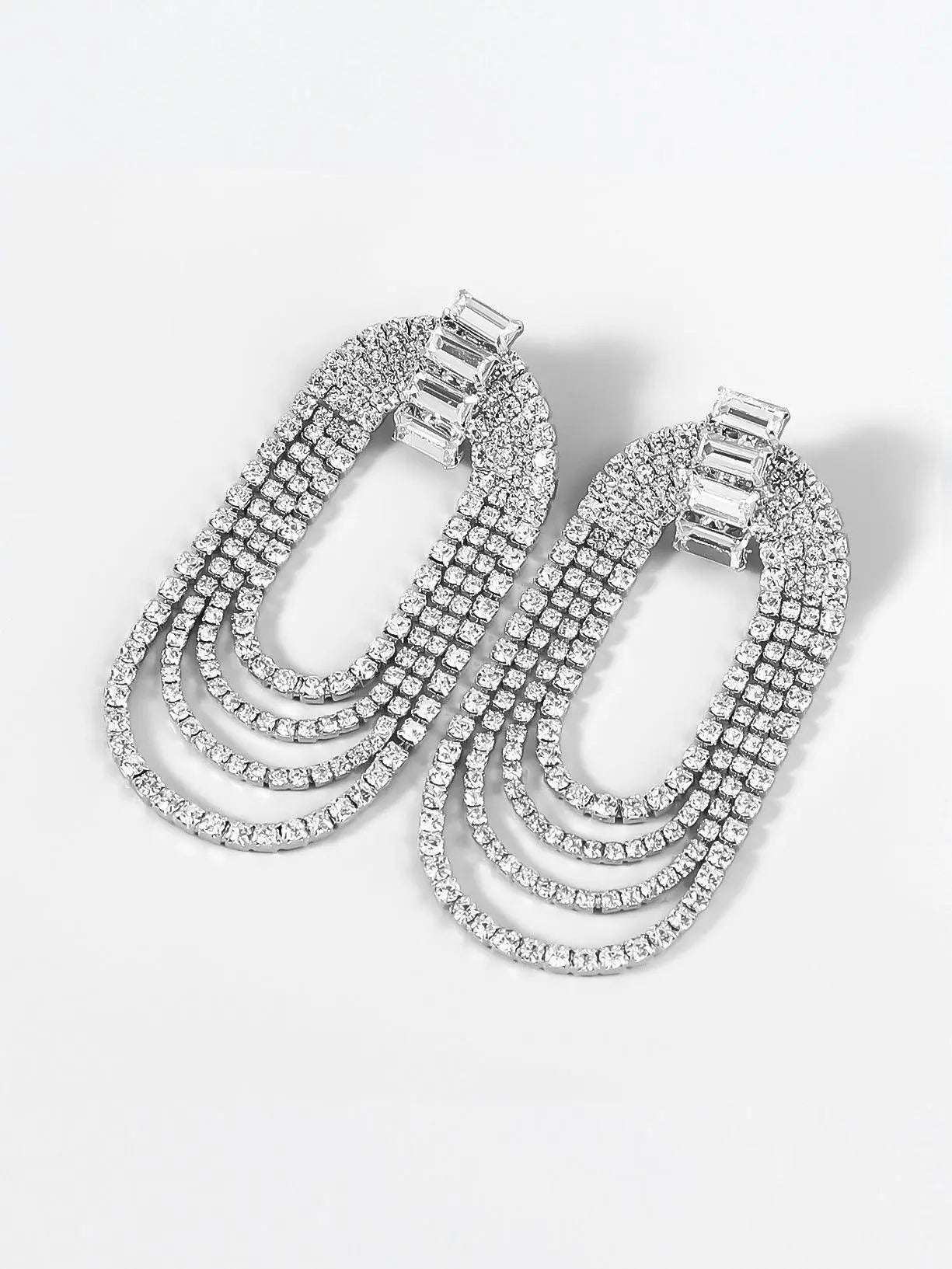 Geneva Diamante Arch Earrings Mew Mews Fashion Earrings