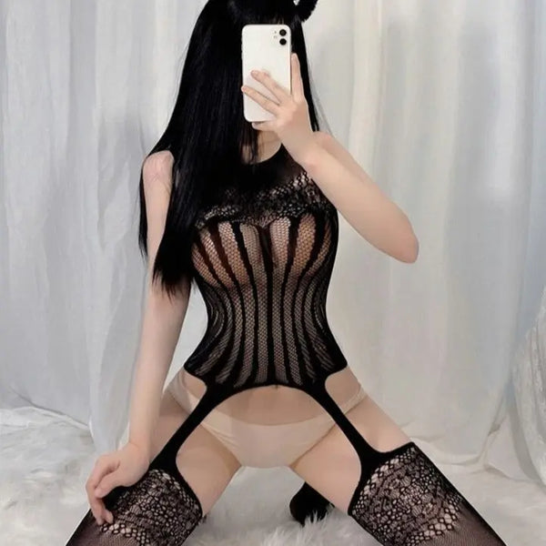 LacyNighty™ Model ST506 OJBK Bodystocking