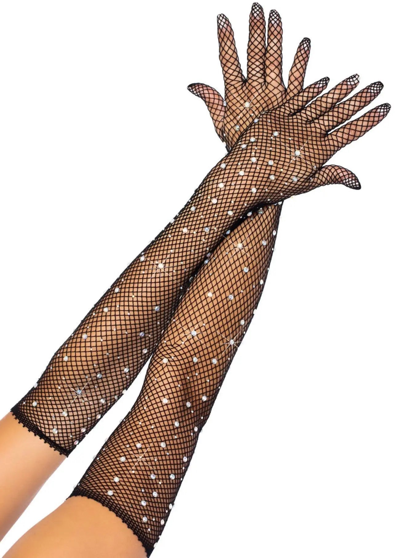 LacyNighty™ Rhinestone Long Sleeve Gloves Lavah Intimates gloves