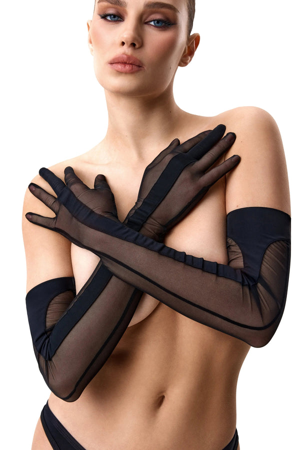 LacyNighty™ Gloves Mesh Black LacyNighty accessoires