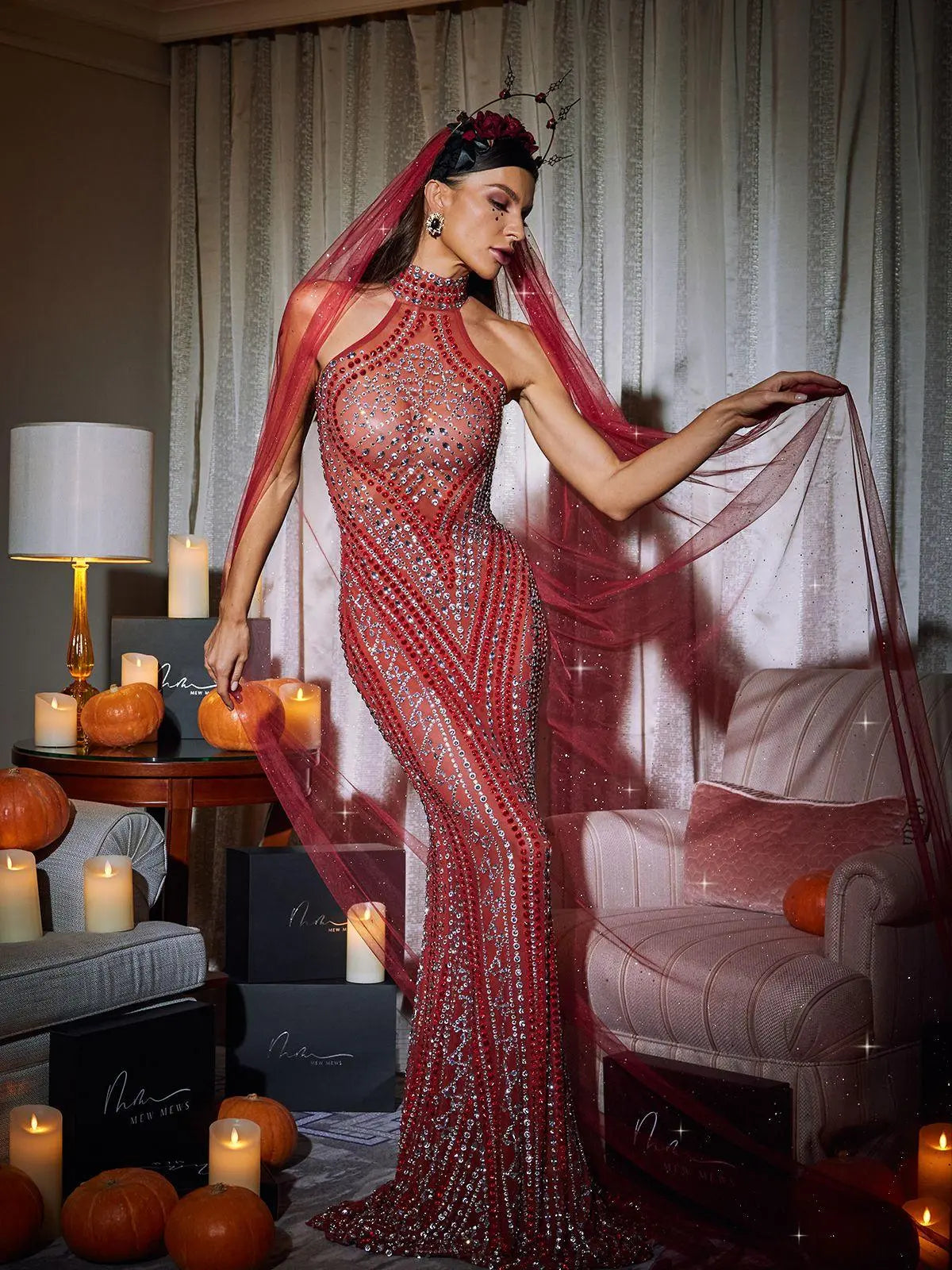 Liberato Glitter Mesh Veil Mew Mews Fashion Veil