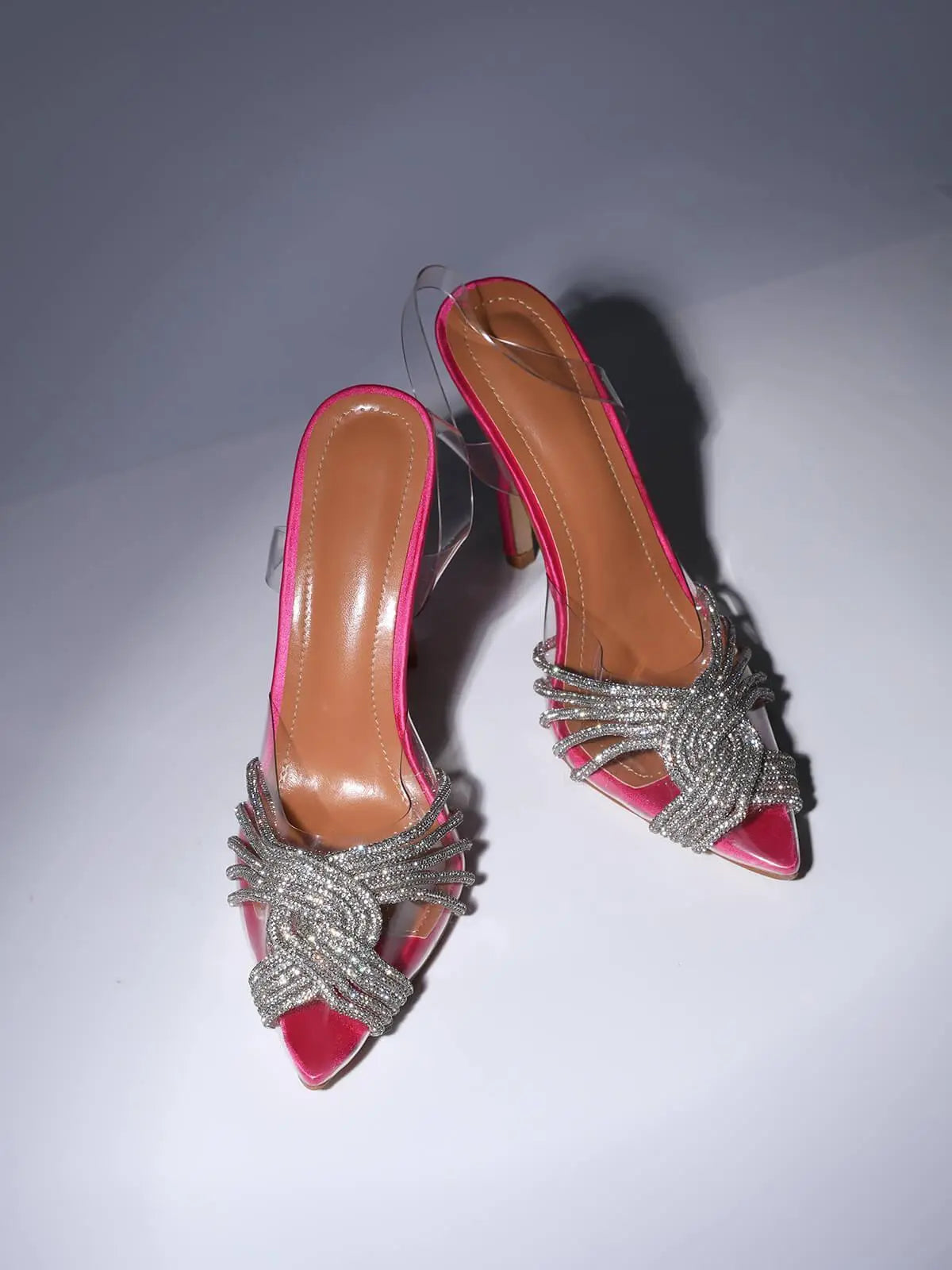 Lumi Crystal Embellished Sandals In Hot Pink Mew Mews Fashion Shoes