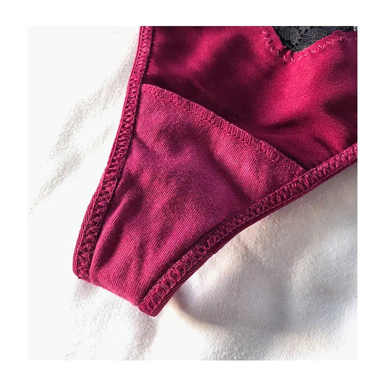 Mimi Satin Lace Thong Lavah Intimates