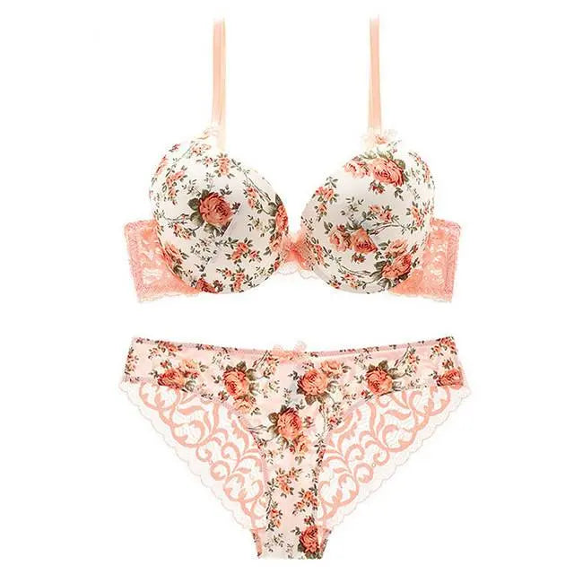 Classic Flower Bra Sets DKGEA Official Store Lingerie & Intimates