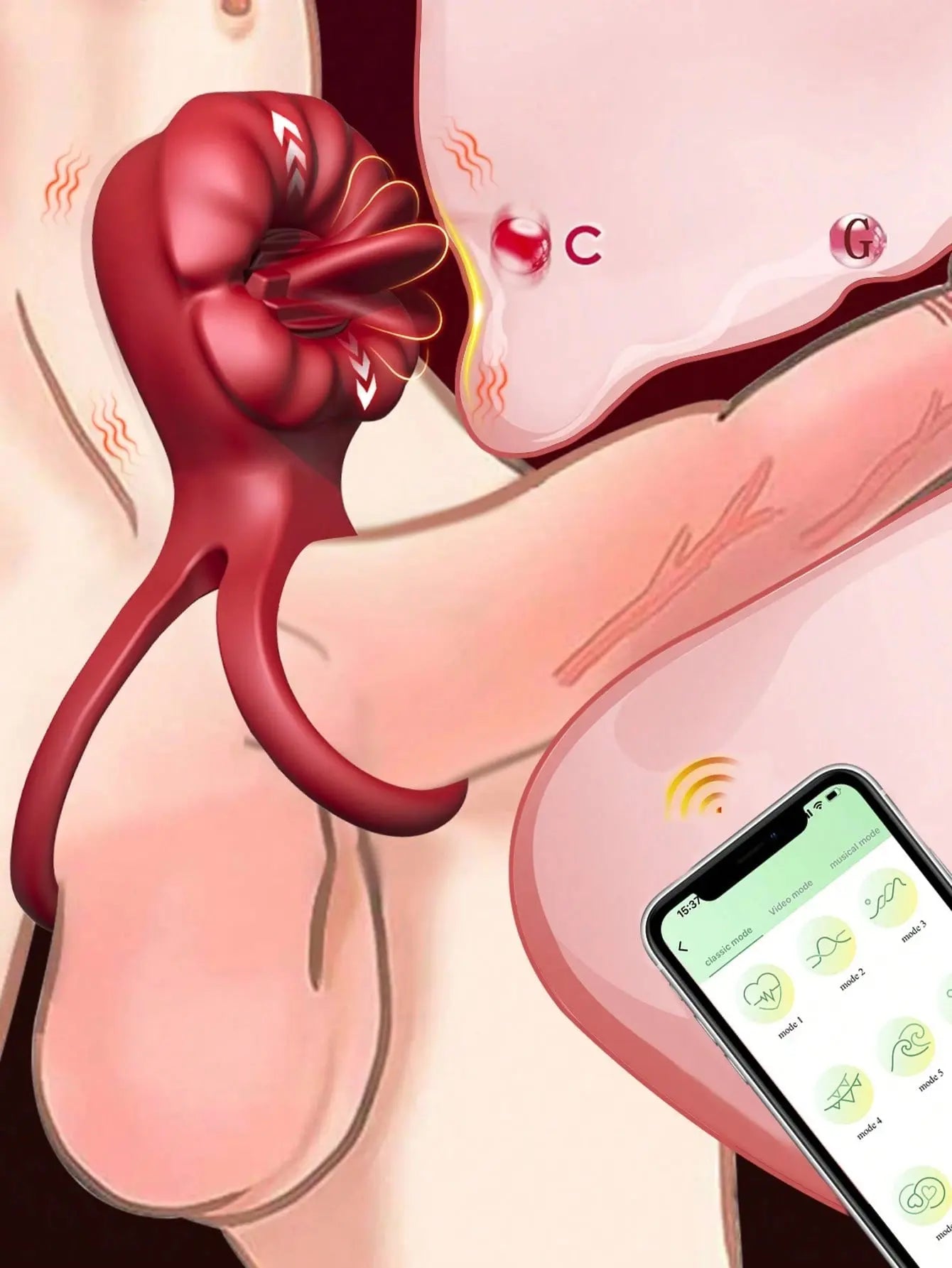 💥2025 KissMaster, Silicone Waterproof Couples Vibrator Nighty