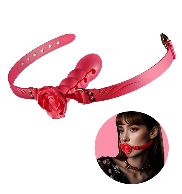 💥2026, Roselle - BDSM Multi-section Rose Ball Gag, Adjustable Silicone Mouth Gag For Couple Bondage Training