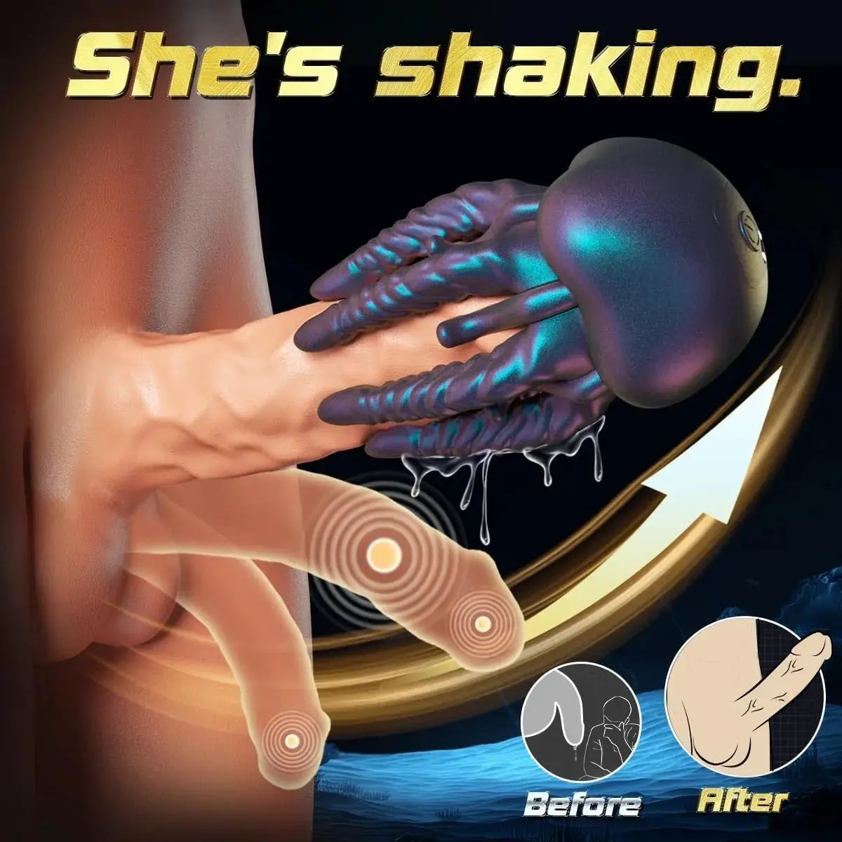 2025 Men's Fun Jellyfish Vibratorš 10 intense vibration, waterproof LACYMATEĀ®