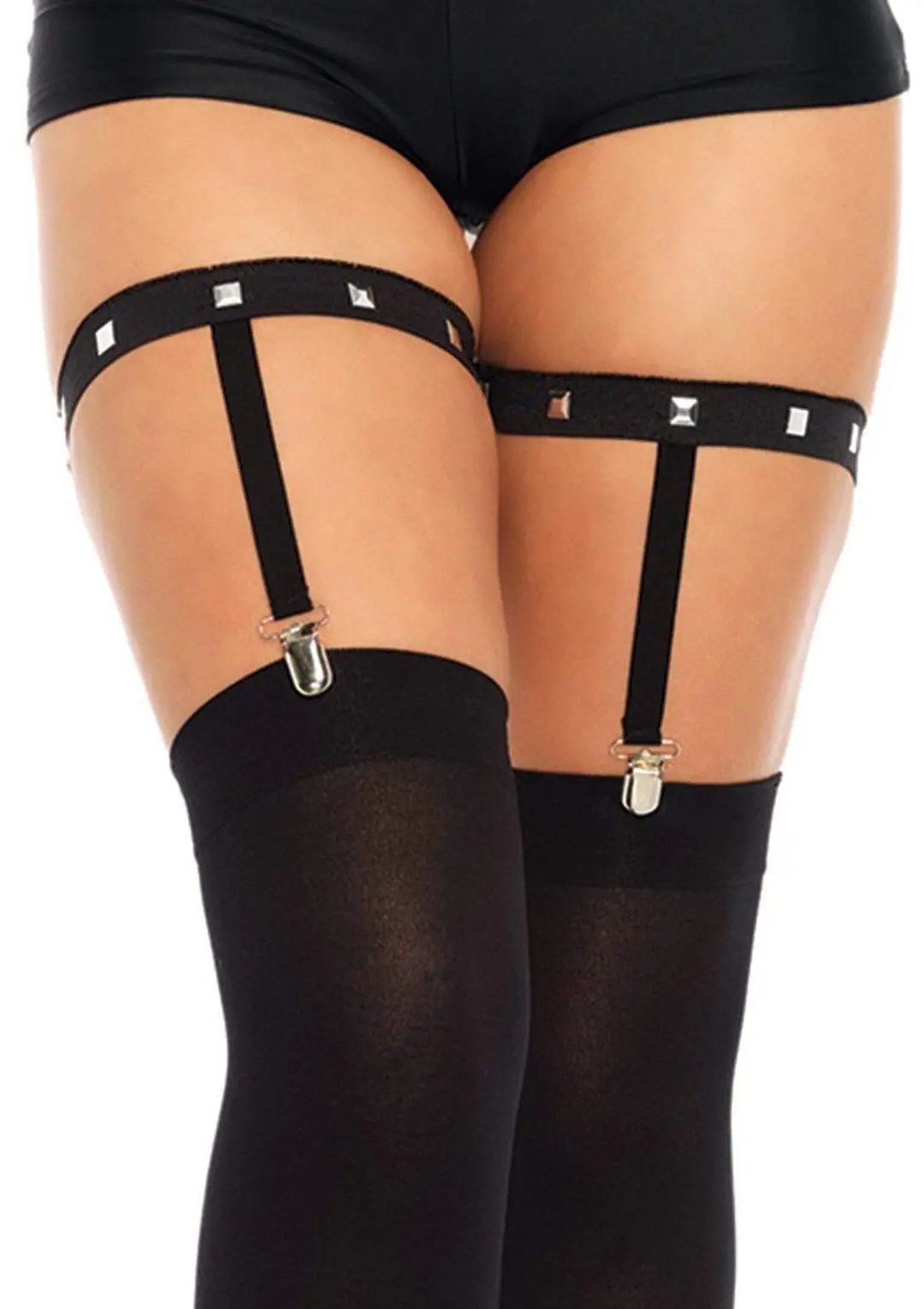 LacyNighty™ Studded Elastic Garter Suspender Leg Avenue Hosiery