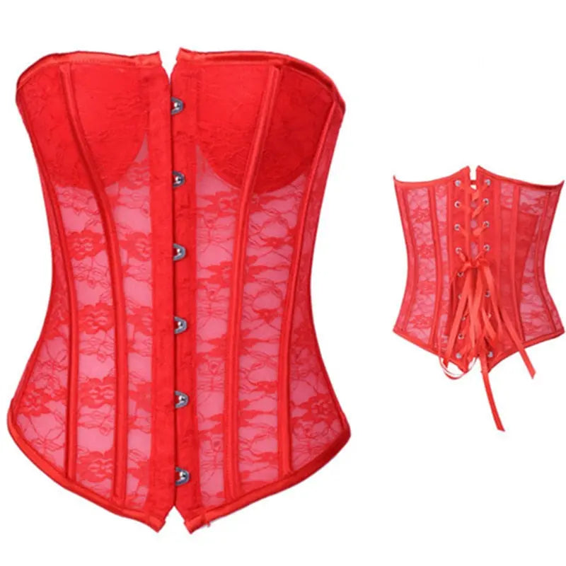 LacyNighty™ Model CT448 LORETTA LACE LINGERIE OVERBUST CORSET