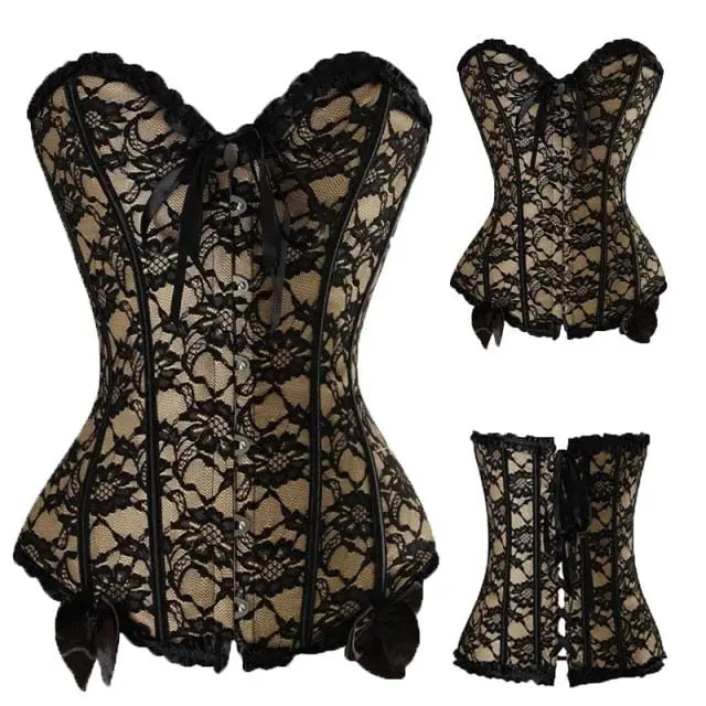 LacyNighty™ Model CT420 LORETTA LACE LINGERIE OVERBUST CORSET