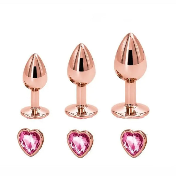 LacyNighty™ Rose Gold Tush Stimulator - Set of 3 Lavah Intimates
