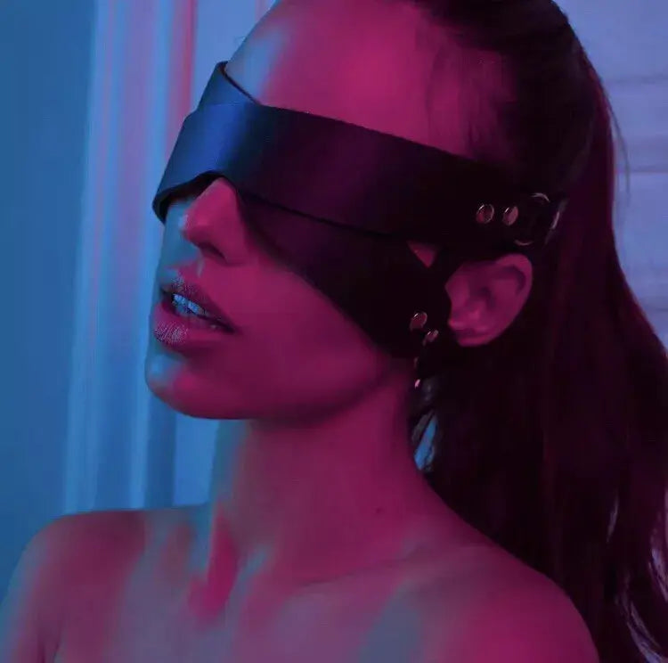 LacyNighty™ Vegan Leather Trust Mask Lavah Intimates accessories