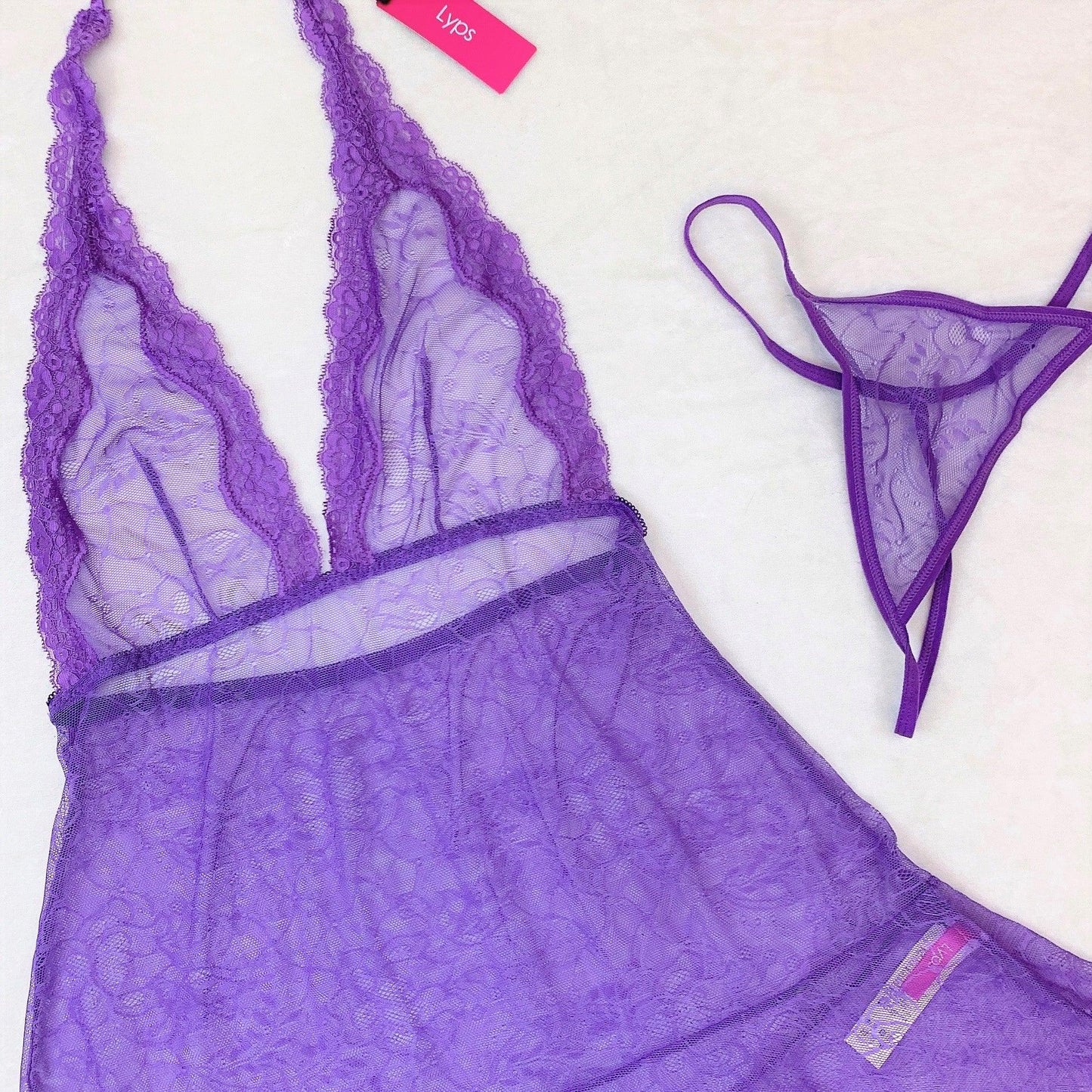 Sexy Lace Halter Chemise Lingerie Set - Sailor Saturn LYPS Lingerie