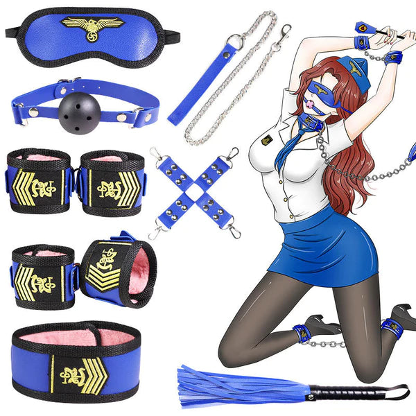 Hot Selling Erotic Policewoman Cosplay SM 8 pcs Kit💋😍CRAZY FOR LOVE