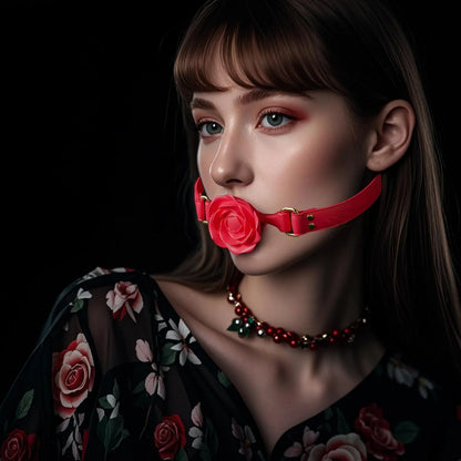 💥2026, Roselle - BDSM Multi-section Rose Ball Gag, Adjustable Silicone Mouth Gag For Couple Bondage Training