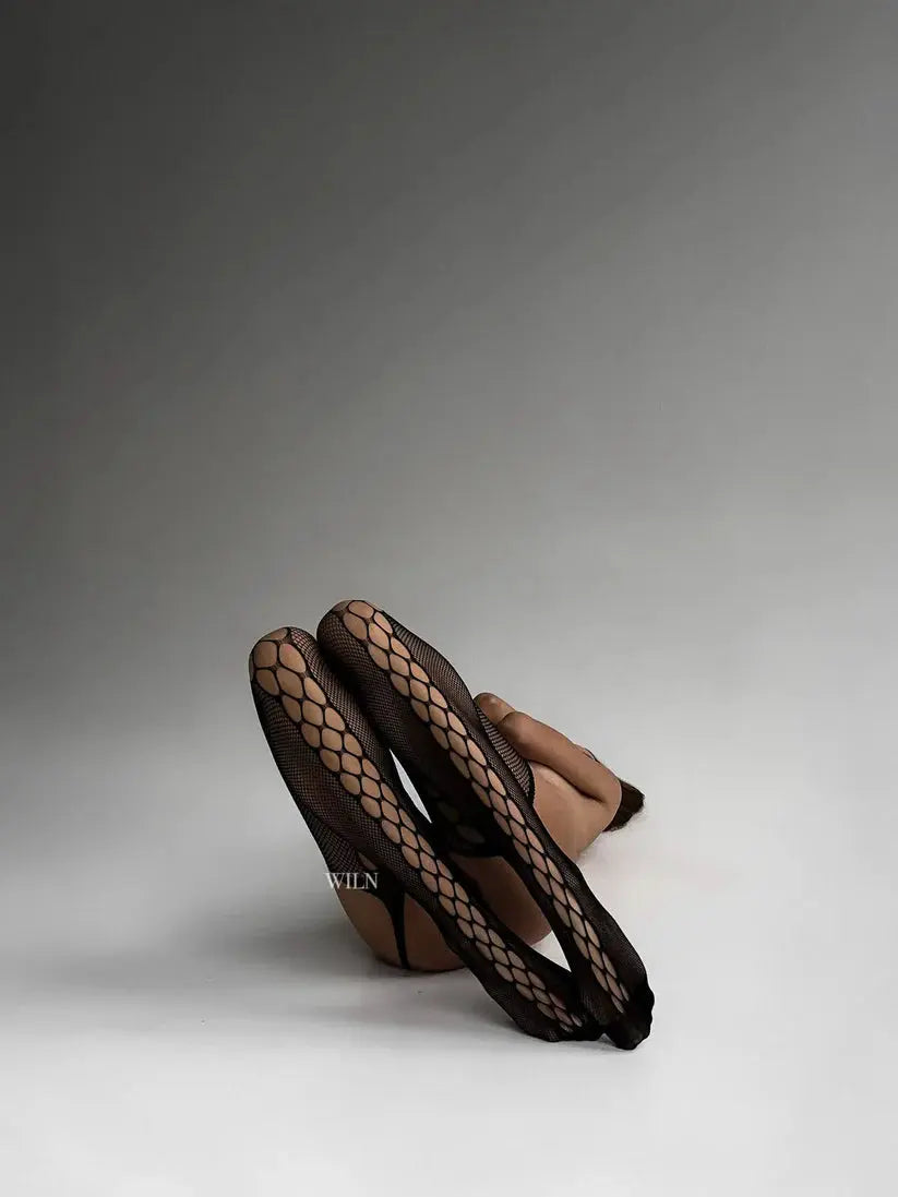 Biney Stocking Black Lacy Nighty Bodysuit