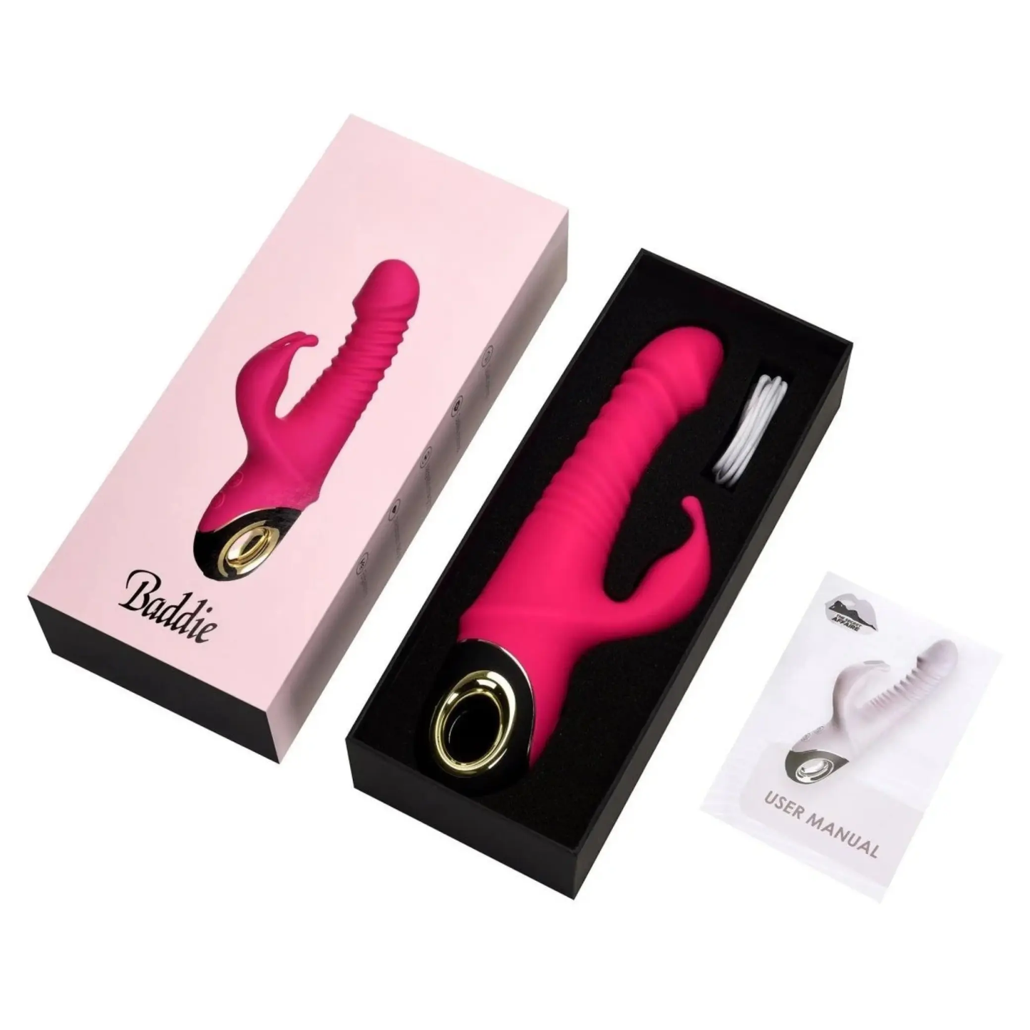 Baddie Power Thrust Rabbit Vibrator LacyNighty