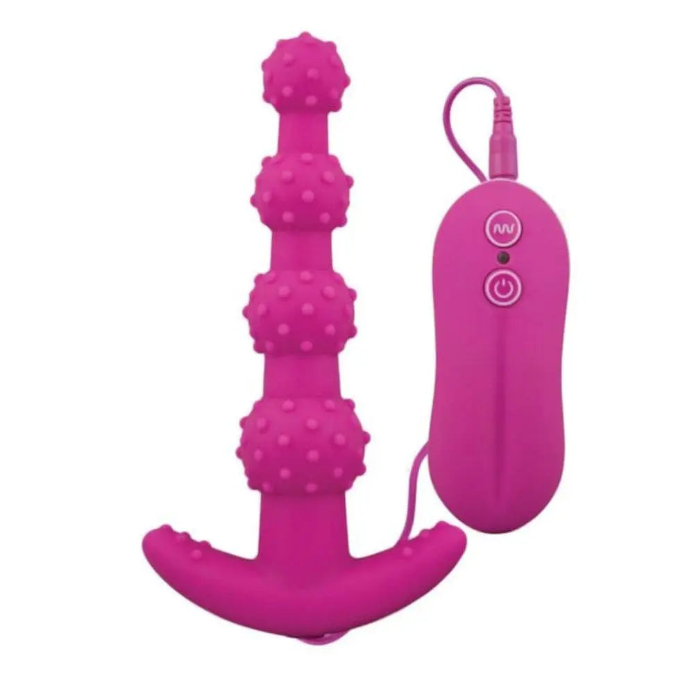 LacyNighty™ Beaded and Dotted Silicone Anal Toy 5.71" Long Lavah Pleasure