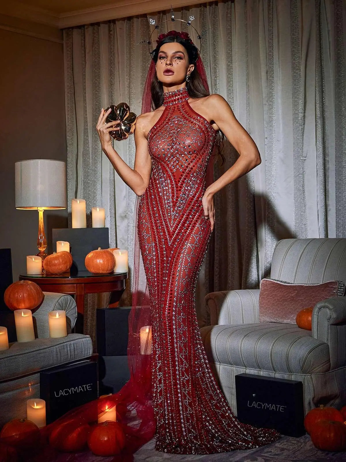 Vera Sleeveless Crystal Mesh Maxi Dress Mew Mews Fashion Dresses