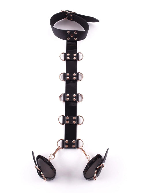 LacyNighty™ Signature Faux Leather Neck to Wrist Restraint Lavah Intimates