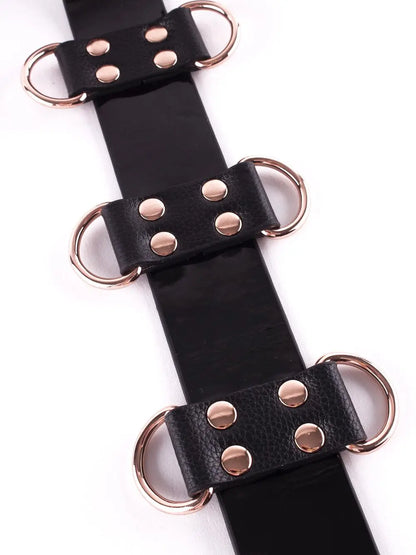 LacyNighty™ Signature Faux Leather Neck to Wrist Restraint Lavah Intimates