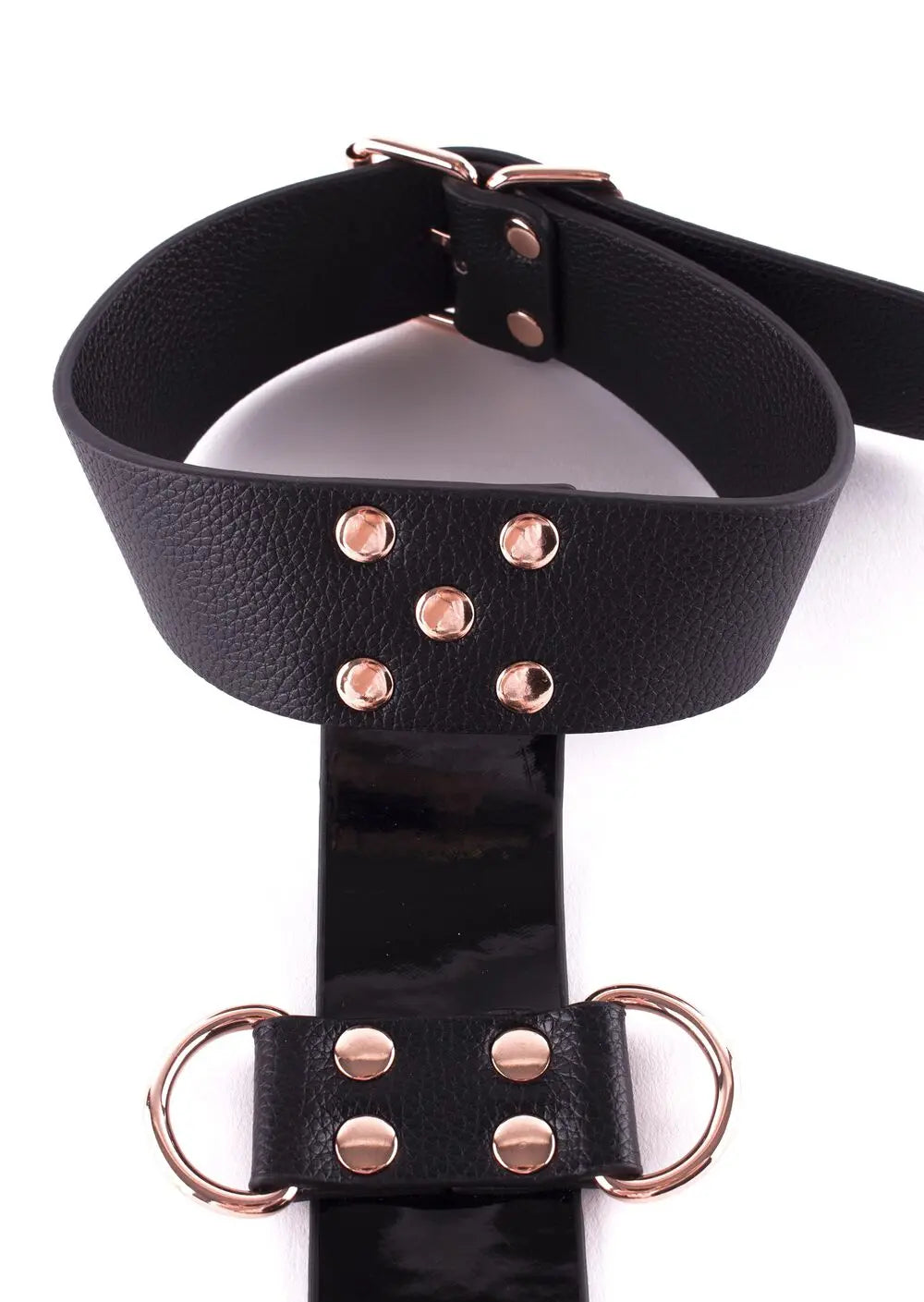 LacyNighty™ Signature Faux Leather Neck to Wrist Restraint Lavah Intimates