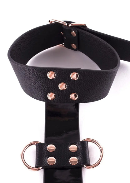 LacyNighty™ Signature Faux Leather Neck to Wrist Restraint Lavah Intimates