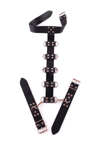 LacyNighty™ Signature Faux Leather Neck to Wrist Restraint Lavah Intimates