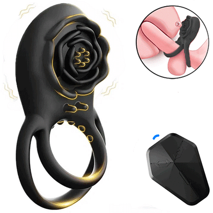 💥2026, Rose Clit Stmulator & Vibrating Cock Ring Sex Toy For Couples