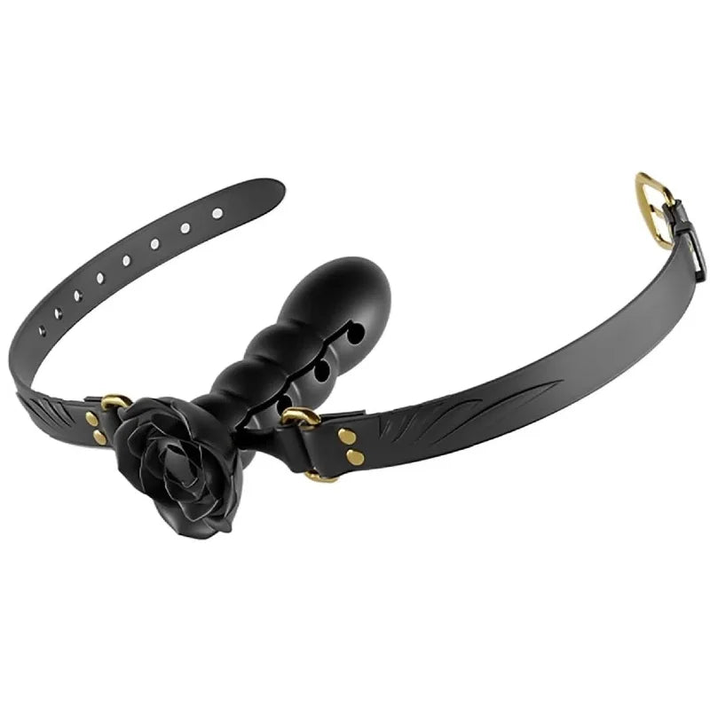💥2026, Roselle - BDSM Multi-section Rose Ball Gag, Adjustable Silicone Mouth Gag For Couple Bondage Training