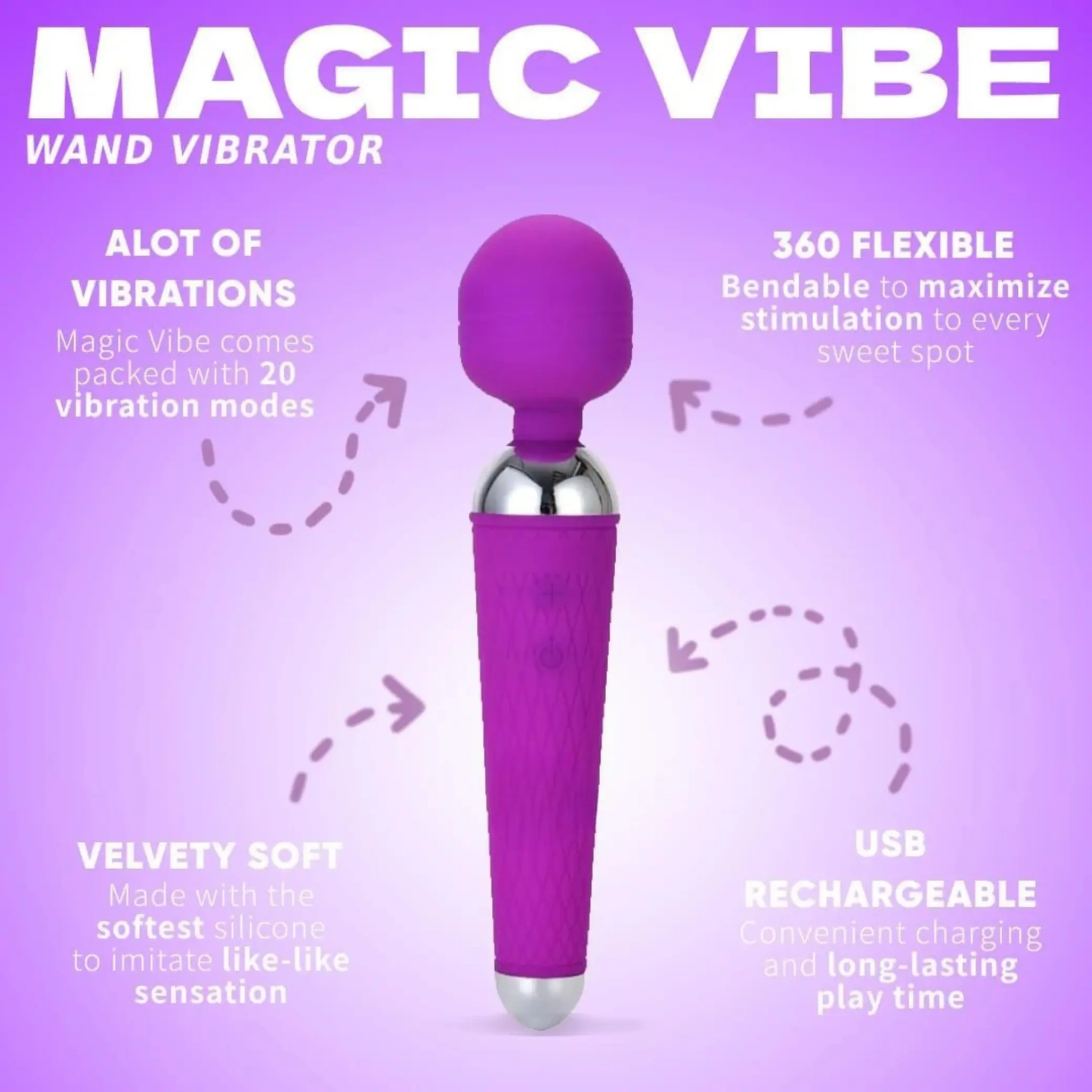 The Magic Vibe Wand Vibrator LacyNighty