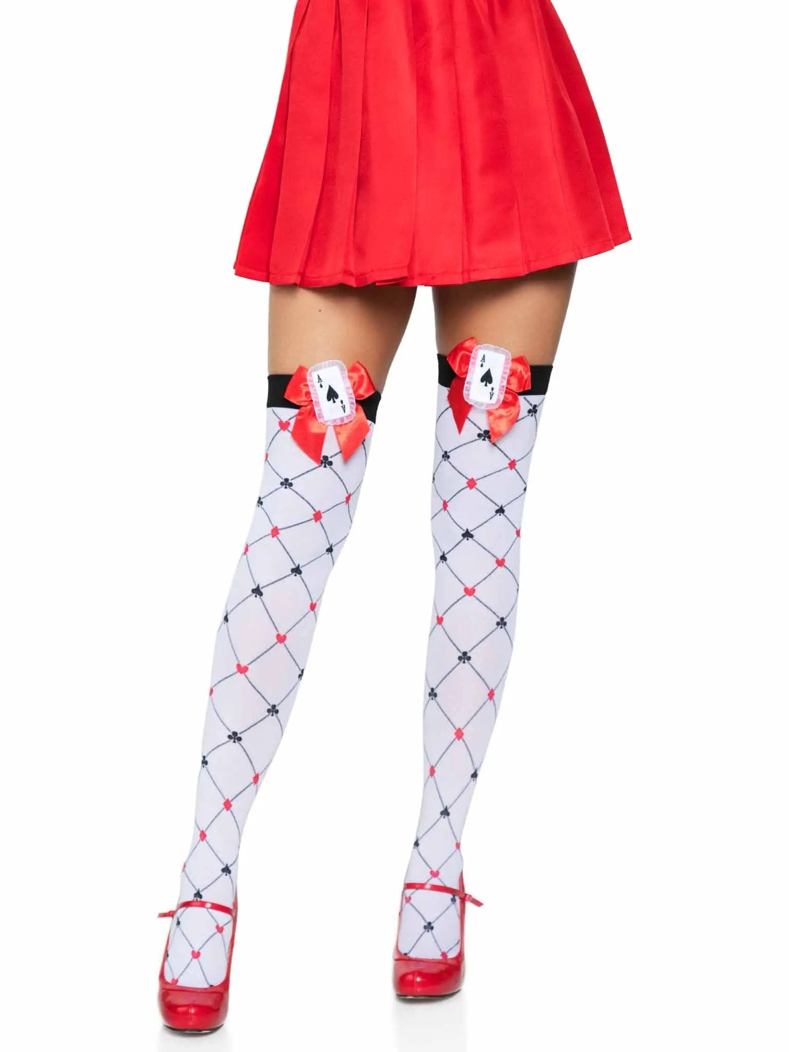 LacyNighty™ Card Suit Thighs Highs Leg Avenue Costume Accessory