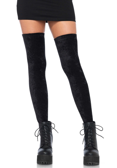 LacyNighty™ Crushed Velvet Thigh Highs Leg Avenue Hosiery