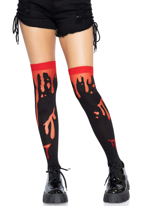 LacyNighty™ Splatter Thigh Highs Leg Avenue Hosiery