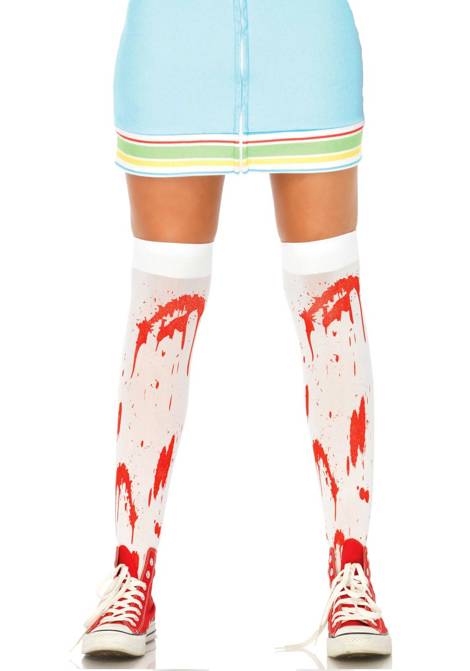 LacyNighty™ Bloody Zombie Thigh Highs Leg Avenue Hosiery