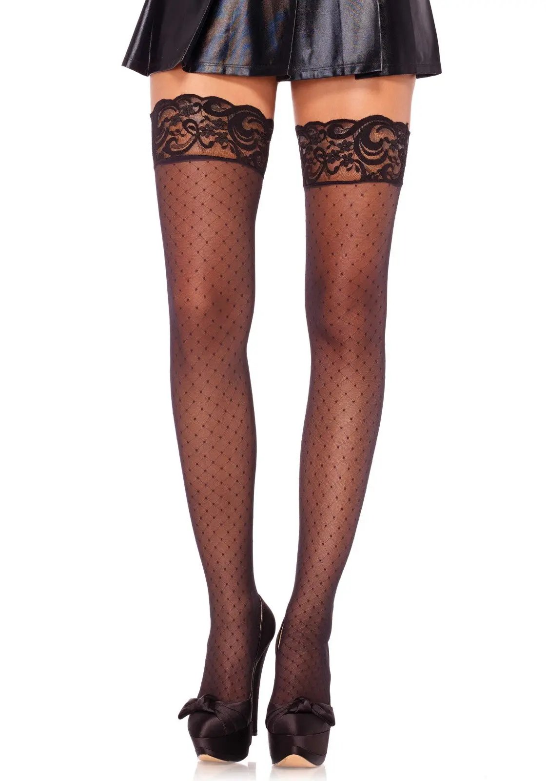 LacyNighty™ Diamand Elastane Sheer Stay Up Leg Avenue Hosiery