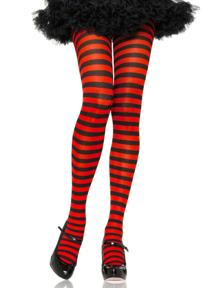 LacyNighty™ Nylon Striped Pantyhose Leg Avenue Hosiery