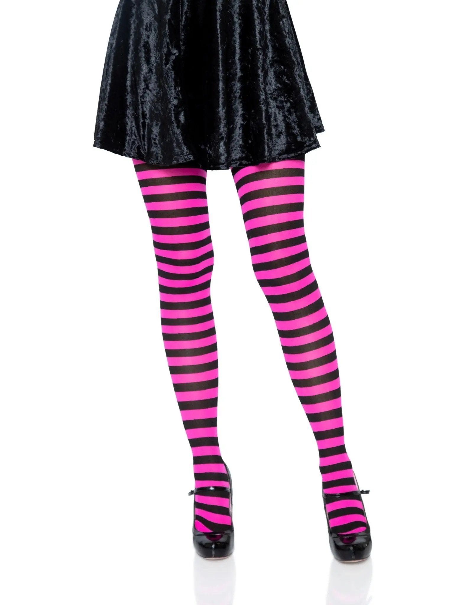LacyNighty™ Nylon Striped Pantyhose Leg Avenue Hosiery