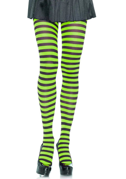 LacyNighty™ Nylon Striped Pantyhose Leg Avenue Hosiery