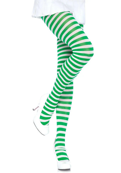 LacyNighty™ Nylon Striped Pantyhose Leg Avenue Hosiery
